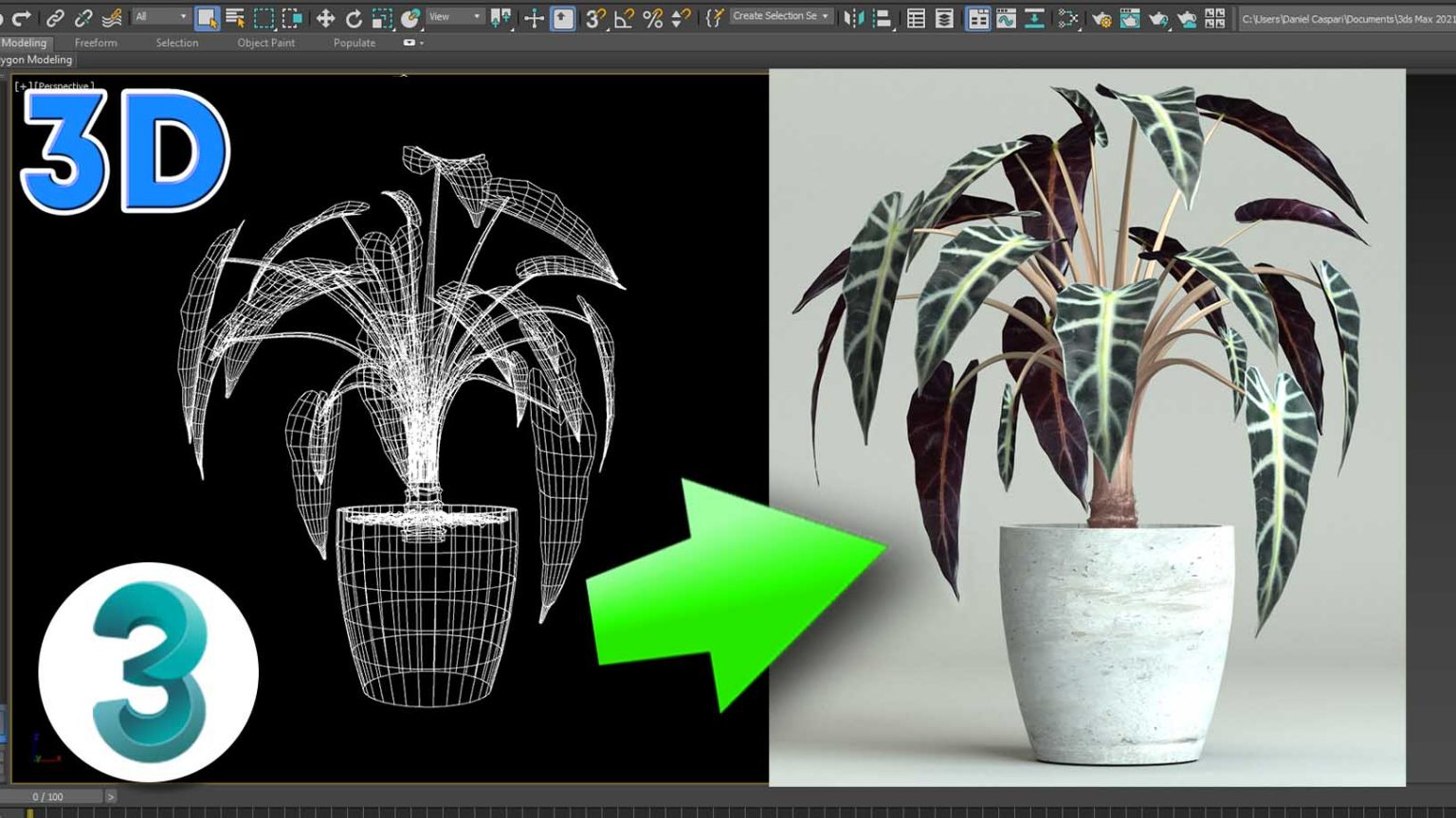 Tutorial Como Modelar planta decorativa 3D no 3ds Max (Alocasia Polly ...